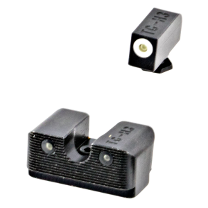 TruGlo TG231G1W Tritium Pro Low, White Outline Tritium Front/Green Tritium Rear/Black Nitride Fortress Frame, Compatible w/Most Glock Except MOS, Front Post/Rear Dovetail Mount