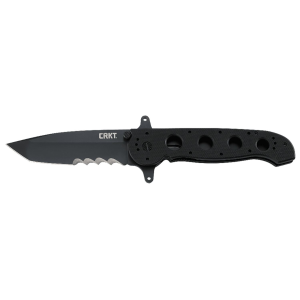 CRKT M1614SFG M16 14SFG 3.99 in Folding Tanto Veff Serrated Black Teflon Coated 4116 Stainless Steel Blade/ Black G10 Handle Includes Pocket Clip, Knife
