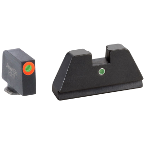 AmeriGlo GL291 Optic Compatible Sight Set for Glock XL Tall Green Tritium Orange Outline Front Sight-Green Tritium Rear Sight