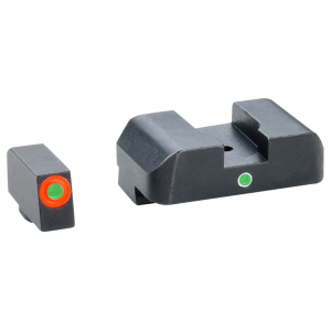 AmeriGlo GL203 i-Dot Sight Set for Glock Green Tritium Orange Outline Front Sight-Green Tritium Rear Sight