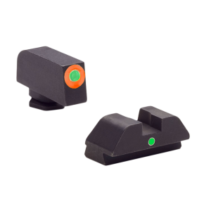 AmeriGlo GL205 i-Dot Sight Set for Glock Green Tritium Orange Outline Front Sight-Green Tritium Rear Sight