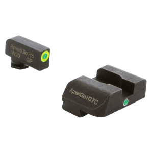 AmeriGlo GL301 i-Dot Sight Set for Glock Green Tritium LumiGreen Outline Front Sight-Green Tritium Rear Sight