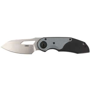 CRKT 5410 Attaboy 2.73 Fold Drop Point Plain Stonewashed D2 Steel Blade/Black/Silver GRN Handle Includes Pocket Clip, Knife
