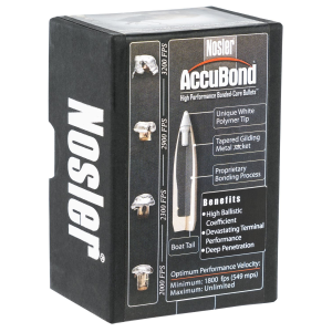 Nosler 56902 AccuBond 6.5Creedmoor 130gr Spitzer Point 50/Box, Reloating Bullets