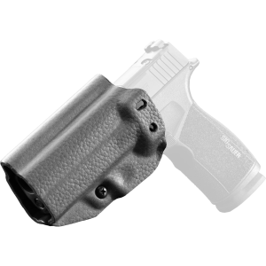 Mission First Tactical Hybrid Holster, Inside Waistband Holster, Ambidextrous, Fits Sig P365 X-Macro, Kydex with Leather Shell, Includes 1.5 in Belt Attachment, Black H3-SIG-6-BLK2