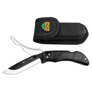 Outdoor Edge RO10C RazorPro 3.50 in Folding Razor/Gut Plain 420J2 SS Blade, Black TPR Handle, Includes Replacement Blades, Knife