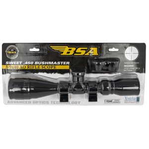 BSA 45039X40AOWRTB Sweet 450 Bushmaster Matte Black 3-9x40mm AO 1 in Tube 30/30 Reticle Features Weaver Rings, Rifle Scope