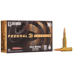 Federal GM65CRDBH130 Premium Gold Medal 6.5Creedmoor 130gr Berger Hybrid Open Tip Match 20 Per Box/10 Case Centerfire, Rifle Ammunition