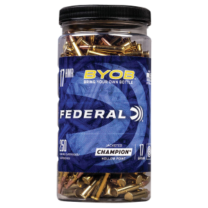 Federal 770BTL250 Champion Training BYOB 17HMR 17gr Speer TNT Jacketed Hollow Point 250 Per Box/8 Case Rimfire Ammunition