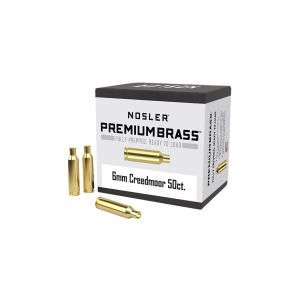 Nosler 10229 Premium Brass Unprimed Cases 6mmCreedmoor, Rifle Brass 50/Box