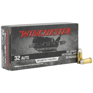 Winchester W32AST Silvertip 32ACP 60gr Jacketed Hollow Point 50 Per Box/10 Case Centerfire, Handgun Ammunition