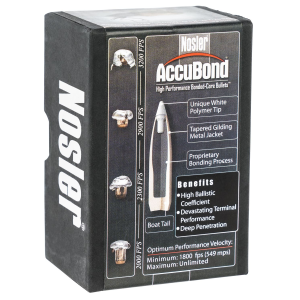 Nosler 54618 AccuBond 30Cal 200gr Spitzer Point 50/Box, Reloating Bullets