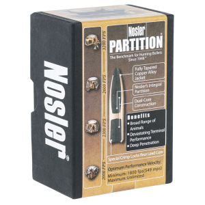 Nosler 16321 Partition 6.5Creedmoor 140gr Spitzer 50/Box, Reloating Bullets