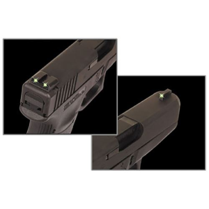 TruGlo TG231G2 Tritium Green Tritium Front & Rear/Black Nitride Fortress Frame, Compatible w/Most Glock Except MOS 45 ACP/10mm Auto, Front Post/Rear Dovetail Mount