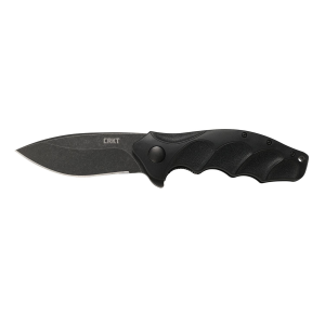 CRKT K221KKP Foresight Assisted 3.53 in Folding Modified Drop Point Plain Black Stonewashed 4116 Stainless Steel Blade/ Black Contoured GRN Handle Includes Pocket Clip, Knife