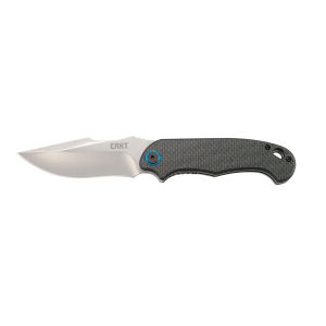 CRKT 7920 P.S.D. 3.63 in Folding Plain Satin 4116 Stainless Steel Blade/ Black Carbon Fiber/G10 Handle Includes Pocket Clip, Knife