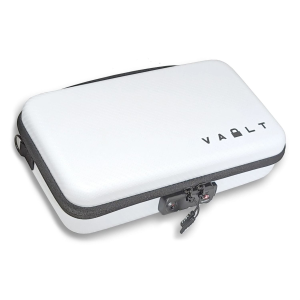 Vault Case Case Secure, Velcro Flex Panels, Elastic Holders, Combination Style Locking Mechanism, 11 inx6.5 in, Faux White Carbon Fiber Outer Shell, Includes Detachable Shoulder Strap VLTSECBNWHITE