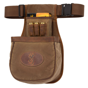 Browning 121040082 Santa Fe Shell Pouch Tan Canvas/Leather Belt Mount Adjustable Belt