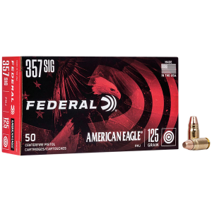 Federal AE357S2 American Eagle 357Sig 125gr Full Metal Jacket 50 Per Box/20 Case Centerfire, Handgun Ammunition