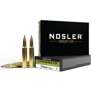 Nosler 40042 E-Tip 33Nosler 225gr E Tip Lead Free 20 Per Box/10 Case Centerfire, Rifle Ammunition