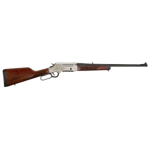 Henry H014D243 Long Ranger Deluxe Full Size 243 Win 4+1 20 in Blued Steel Barrel, Engraved Nickel-Plated w/24K Gold Inlay Steel Receiver, American Walnut Stock Right Hand, Rifle