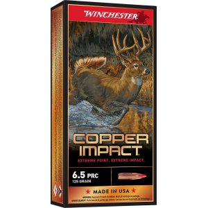 Winchester X65PCLF Copper Impact 6.5PRC 125gr Copper Extreme Point Lead Free 20 Per Box/10 Case Centerfire, Rifle Ammunition