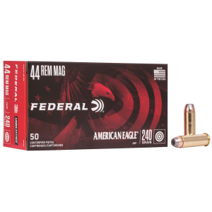 Federal AE44A American Eagle 44RemMag 240gr Jacketed Hollow Point 50 Per Box/20 Case Centerfire, Handgun Ammunition