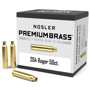 Nosler 10056 Premium Brass Unprimed Cases 204Ruger, Rifle Brass 50/Box