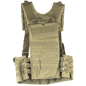 NCSTAR AR Chest Rig CVARCR2922T, Nylon, Tan, Fully Adjustable, PALS/ MOLLE Webbing