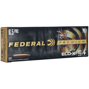 Federal P65PRCELDX1 Premium ELD-X 6.5PRC 143gr 20 Per Box/10 Case Centerfire, Rifle Ammunition