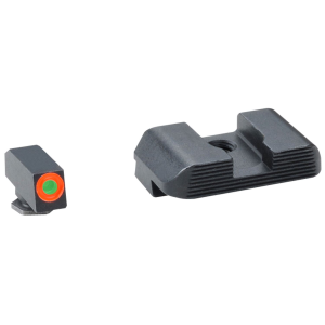 AmeriGlo GL433 Protector Sight Set for Glock Green Tritium Orange Outline Front Sight-Black Serrated Rear Sight