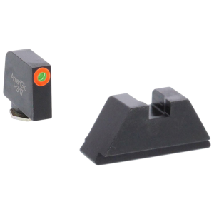 AmeriGlo GL511 Optic Compatible Sight Set for Glock XL Tall Green Tritium Orange Outline Front Sight-Green Tritium Black Rear Sight