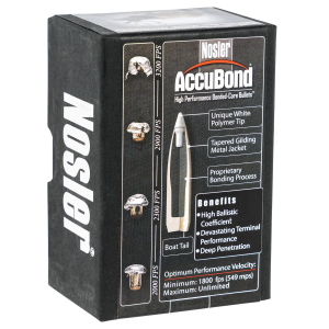 Nosler 55602 AccuBond 30Cal 165gr Spitzer Point 50/Box, Reloating Bullets