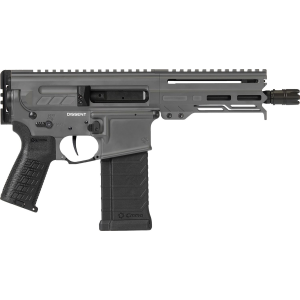 CMMG 54AA847TNG Dissent 5.7x28mm 32+1 6.50 in, Tungsten Gray Cerakote Rec, OEM Grip, Picatinny Buffer Adapter, Zeroed Drop-In Single Stage Trigger, Pistol