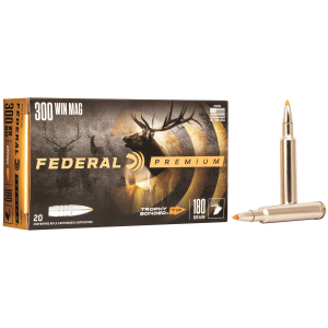 Federal P300WTT1 Premium 300WinMag 180gr Trophy Bonded Tip 20 Per Box/10 Case Centerfire, Rifle Ammunition