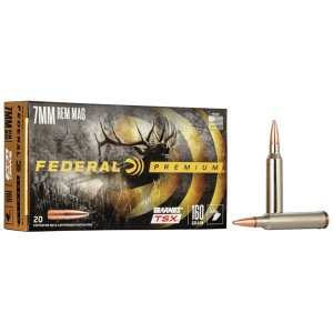 Federal P7RN Premium 7mmRemMag 160gr Barnes TSX 20 Per Box/10 Case Centerfire, Rifle Ammunition