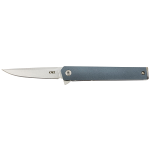 CRKT 7095 CEO Compact 2.61 in Folding Plain Satin 4116 SS Blade, Blue GRN Handle, Includes Pocket Clip, Knife