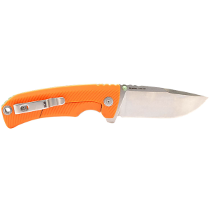 S.O.G SOG14060343 Tellus FLK 3.65 Fold Clip Point Plain Stonewashed Cryo 440C SS Blade, Blaze Orange Textured GRN Handle, Blister Pack, Knife