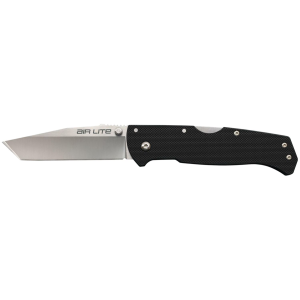 Cold Steel CS26WT Air Lite 3.50 in Folding Tanto Plain AUS-10A SS Blade/Black G10 Handle Includes Pocket Clip, Knife