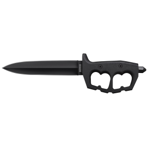 Cold Steel CS80NTP Chaos Double Edge 7.50 in Fixed Plain Black SK-5 High Carbon Blade/Black w/ inD in Ring Guards Aluminum Handle, Knife