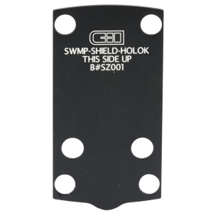 C&H Precision CHP Adapter Plate, Converts the Shield Plus Optic Ready Variant to the Holosun 407/507K, Anodized Finish, Black, Includes Mounting Hardware SWMP-HOLOk-SHIELD-PLUS