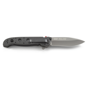 Columbia River Knife & Tool M21 G10, Folding Knife, 3.87 in, 8Cr14MoV/Titanium Nitride, Plain, Spear Point, AutoLAWKS, Flipper, Liner Lock, 4 Position Clip, G10 Handle/Grey M21-04G