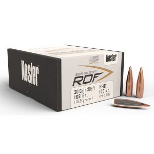 Nosler 53182 RDF Match 30Cal 168gr Hollow Point Boat Tail 100/Box, Reloating Bullets