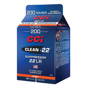 CCI 980CC Clean-22 Suppressor 22 LR 45 gr Lead Round Nose 200 Per Box/ 10 Cs