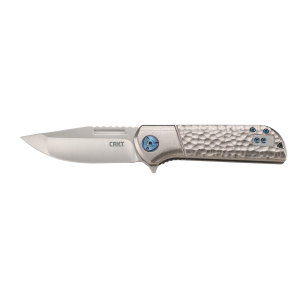 CRKT 6525 Lanny 3.18 in Folding Modified Clip Point Plain Satin 8Cr13MoV SS Blade/Aluminum Handle Includes Pocket Clip, Knife