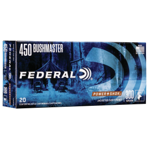 Federal 450BMB Power-Shok 450Bushmaster 300gr Jacketed Soft Point 20 Per Box/10 Case Centerfire, Rifle Ammunition