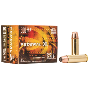 Federal F500FS2 Fusion 500S&W Mag 325gr Fusion Soft Point 20 Per Box/10 Case Centerfire, Handgun Ammunition