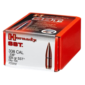 Hornady 33202 SST 338 Cal .338 225 gr Super Shock Tip 100 Per Box/ 15 Case, Reloating Bullets