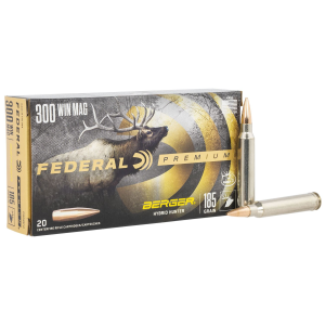 Federal P300WBCH1 Premium 300WinMag 185gr Berger Hybrid Hunter 20 Per Box/10 Case Centerfire, Rifle Ammunition