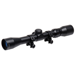 TruGlo TG853932B Trushot Black Anodized 3-9x32mm 1 in Tube Duplex Reticle w/Rings 3/8 in Dovetail, Rifle Scope